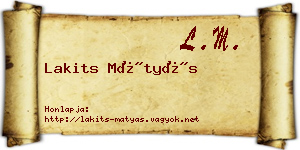 Lakits Mátyás névjegykártya