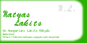 matyas lakits business card